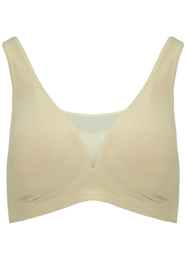Rhonda Shear Shapewear Shear Plunge Gel Bra with Mesh | Style: Light Beige | Size: 1X | by TSC