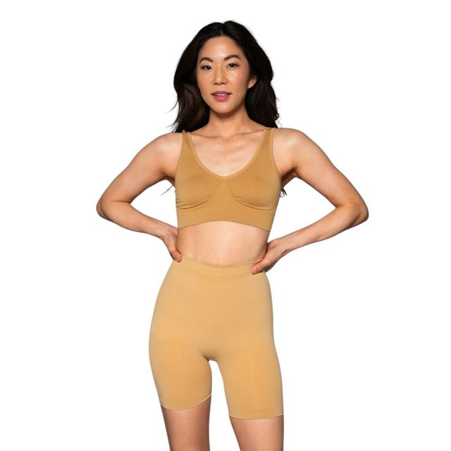 Rhonda Shear Shapewear Control Seamless Sculpt Mid-Thigh Short | Style: Beige | Size: 1X | by TSC