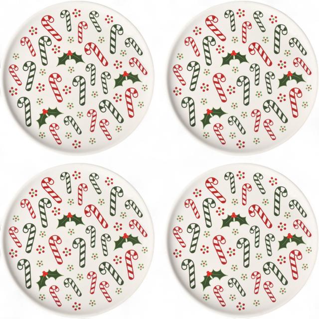 temp-tations Essential 8" Plates (set of 4) | Style: Candy Cane | by TSC