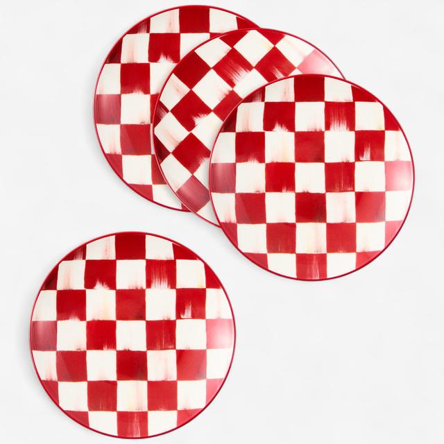 MacKenzie Childs MacKenzie-Childs Cherry Check Appetizer Plates (Set of 4) | by TSC