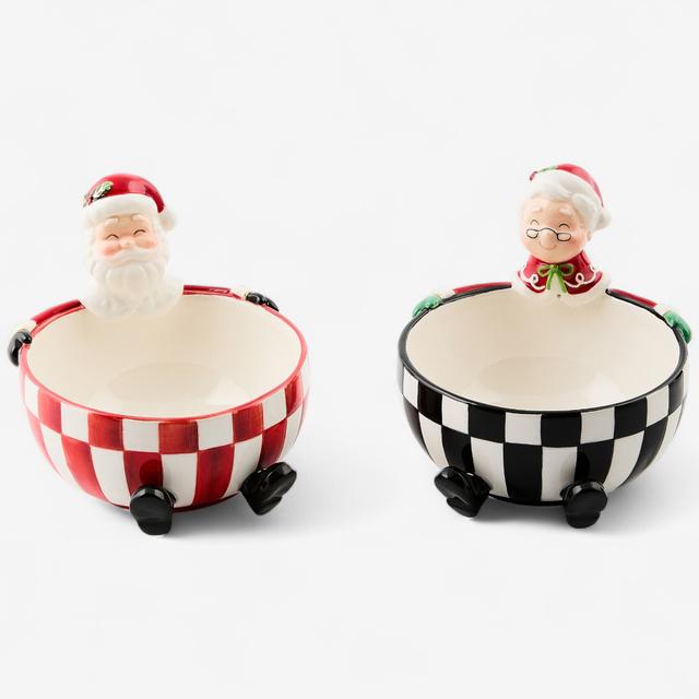 MacKenzie Childs MacKenzie-Childs Check It Out Ceramic Snack Bowls (set of 2) | by TSC