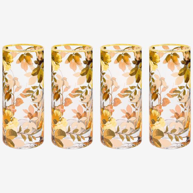 MacKenzie Childs Mackenzie-Childs Wild Rose Highball Glass (set of 4) | by TSC