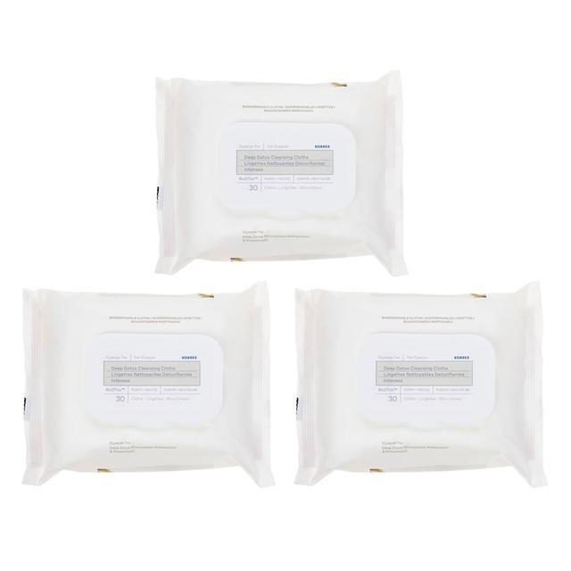 KORRES Natural Products Olympus Tea Deep Detox Cleansing Cloths 30-Count Trio | by TSC