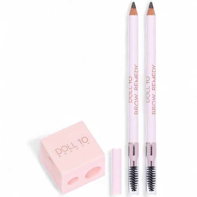 Doll 10 Brow Remedy Precision Powder Pencil Duo With Sharpener | Style: Dark Brown | by TSC