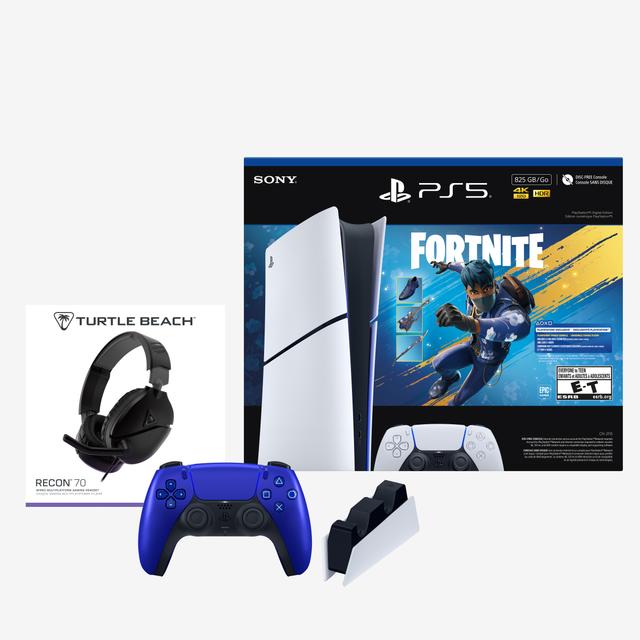 PlayStation PS5 Slim Digital Fortnite Bundle with Headset, Charging Station and Extra Controller | by TSC