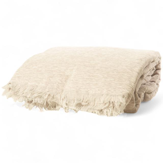 Home Suite Chenille Gauze Blanket | Style: Ivory | Size: KING | by TSC