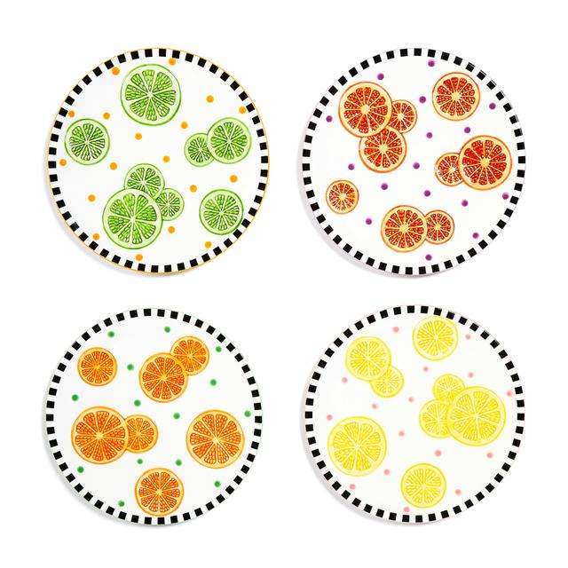 MacKenzie Childs MacKenzie-Childs Tutti Frutti Dessert Plates (set of 4) | by TSC