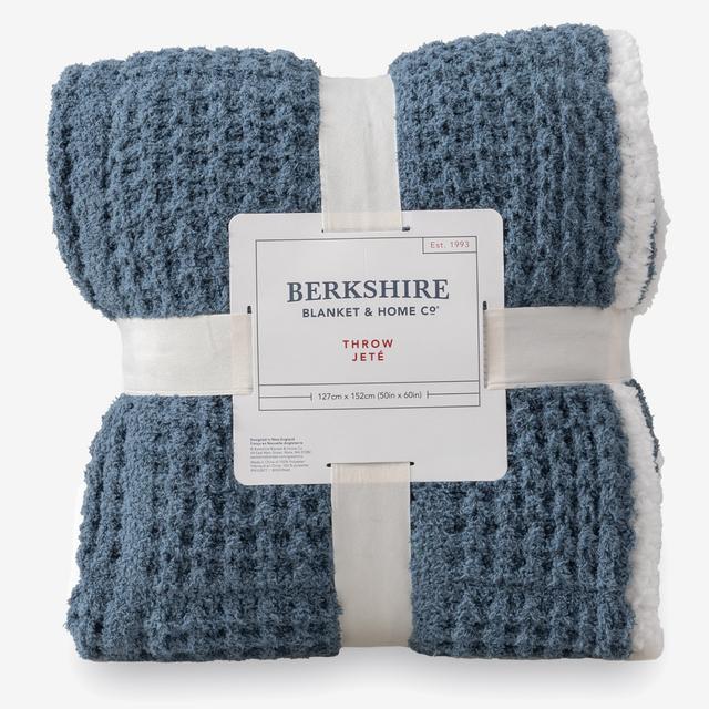 Home Suite Window Pane Waffle Knit Throw | Style: Bluestone | by TSC