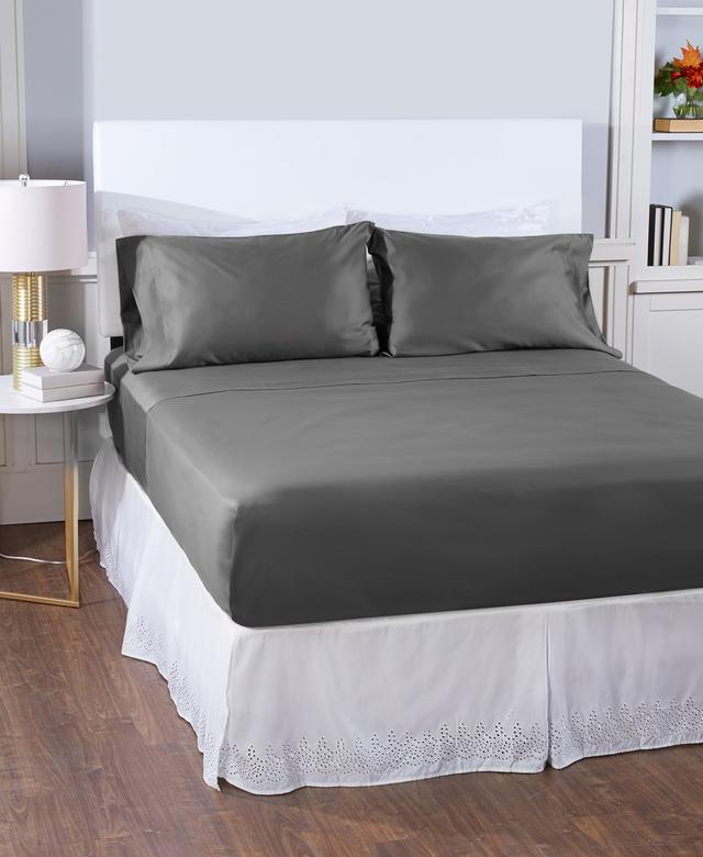 Home Suite 600 Thread-Count 100% Egyptian Cotton Sheet Set | Style: Charcoal | Size: DOUBLE | by TSC