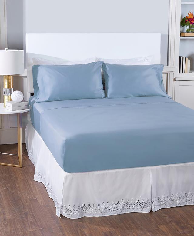 Home Suite 600 Thread-Count 100% Egyptian Cotton Sheet Set | Style: Slate Blue | Size: TWIN XL | by TSC