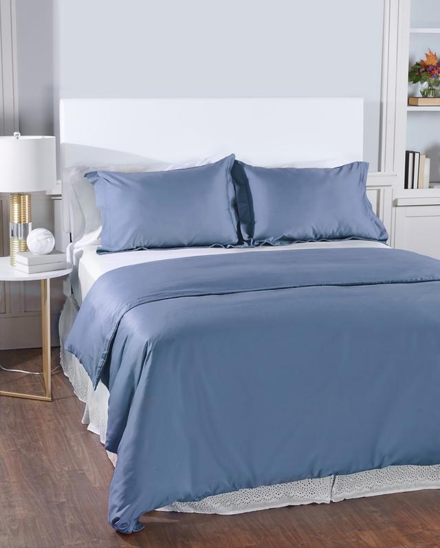 Home Suite 600 Thread-Count 100% Egyptian Cotton Duvet Cover Set | Style: Blue Dusk | Size: DOUBLE | by TSC