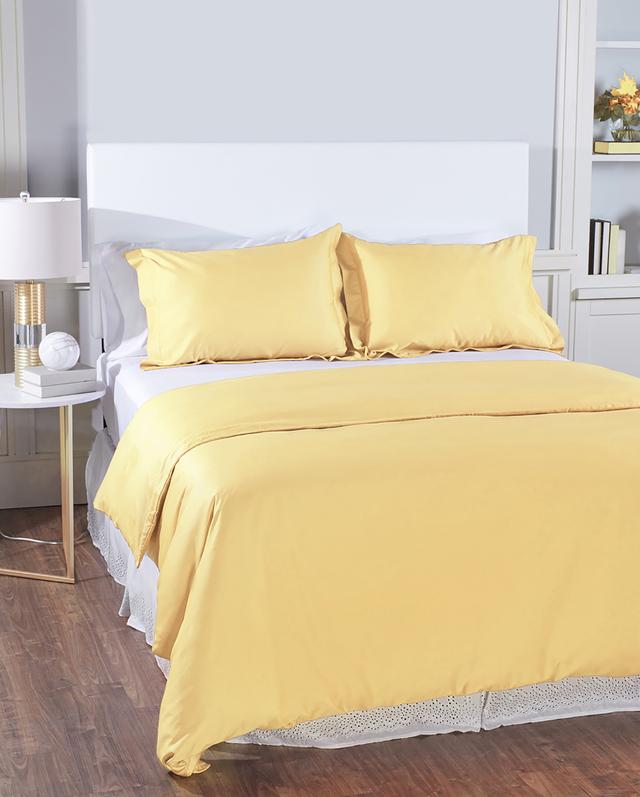 Home Suite 600 Thread-Count 100% Egyptian Cotton Duvet Cover Set | Style: Butter | Size: TWIN | by TSC
