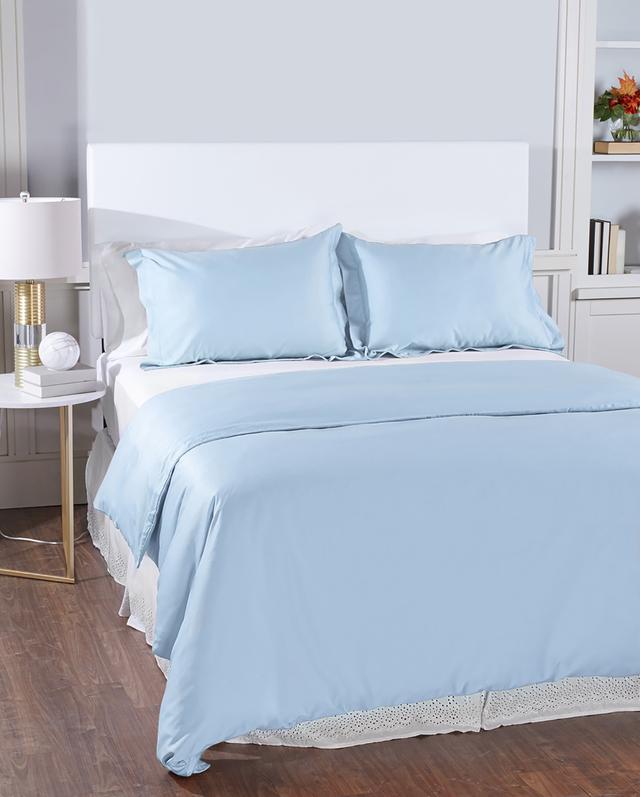 Home Suite 600 Thread-Count 100% Egyptian Cotton Duvet Cover Set | Style: Cornflower | Size: DOUBLE | by TSC