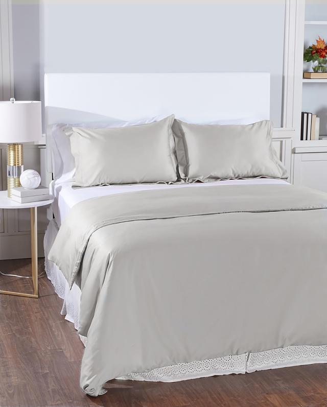 Home Suite 600 Thread-Count 100% Egyptian Cotton Duvet Cover Set | Style: Grey | Size: TWIN | by TSC