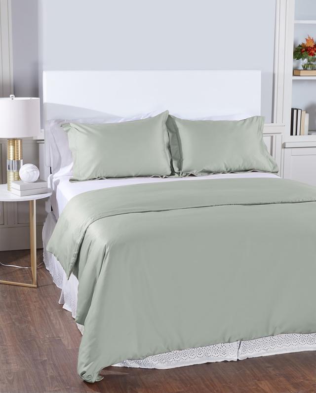 Home Suite 600 Thread-Count 100% Egyptian Cotton Duvet Cover Set | Style: Sage | Size: DOUBLE | by TSC