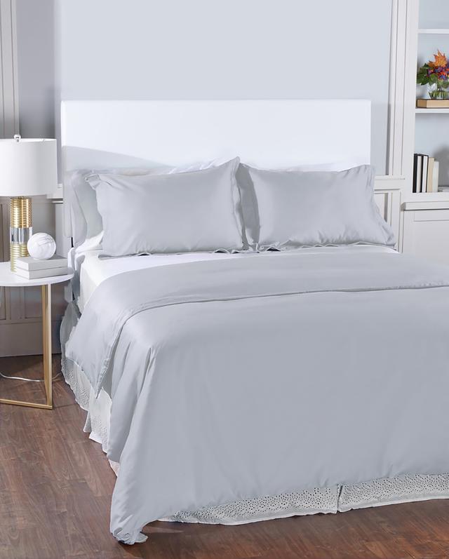 Home Suite 600 Thread-Count 100% Egyptian Cotton Duvet Cover Set | Style: Silver | Size: DOUBLE | by TSC