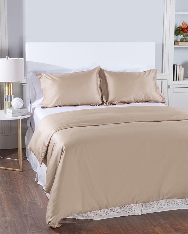 Home Suite 600 Thread-Count 100% Egyptian Cotton Duvet Cover Set | Style: Tan | Size: DOUBLE | by TSC