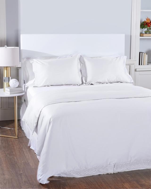 Home Suite 600 Thread-Count 100% Egyptian Cotton Duvet Cover Set | Style: White | Size: TWIN | by TSC