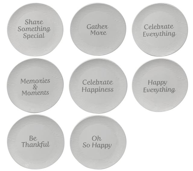 temp-tations Special Edition Appetizer Plates (set of 8) | Style: Woodland White | by TSC