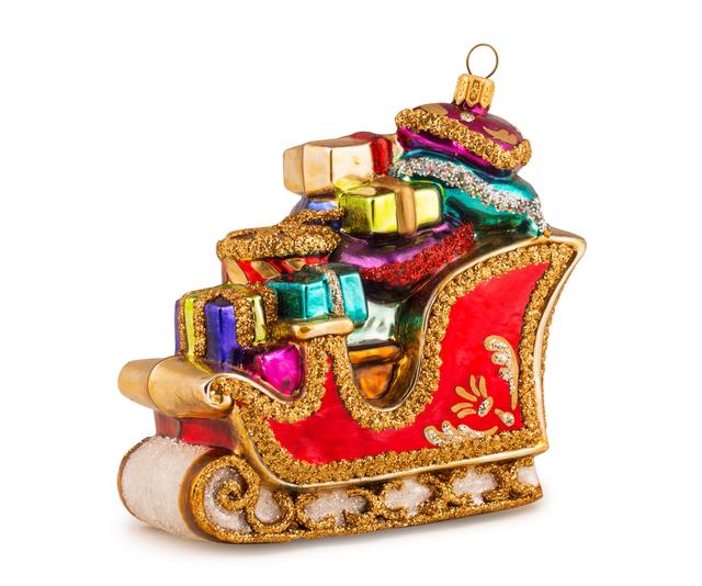 Huras Family Ornaments Jewel-Coloured Fanciful Sleigh | by TSC