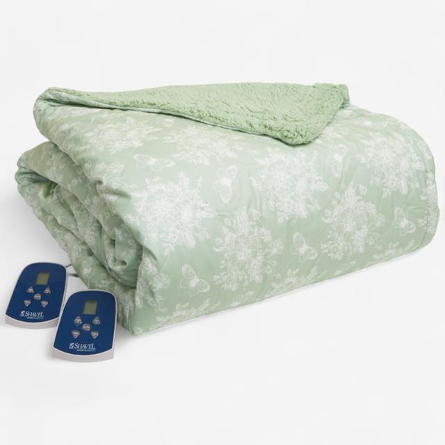 Shavel Micro Flannel and Sherpa Electric Blanket | Style: Toile Celedon | Size: KING | by TSC