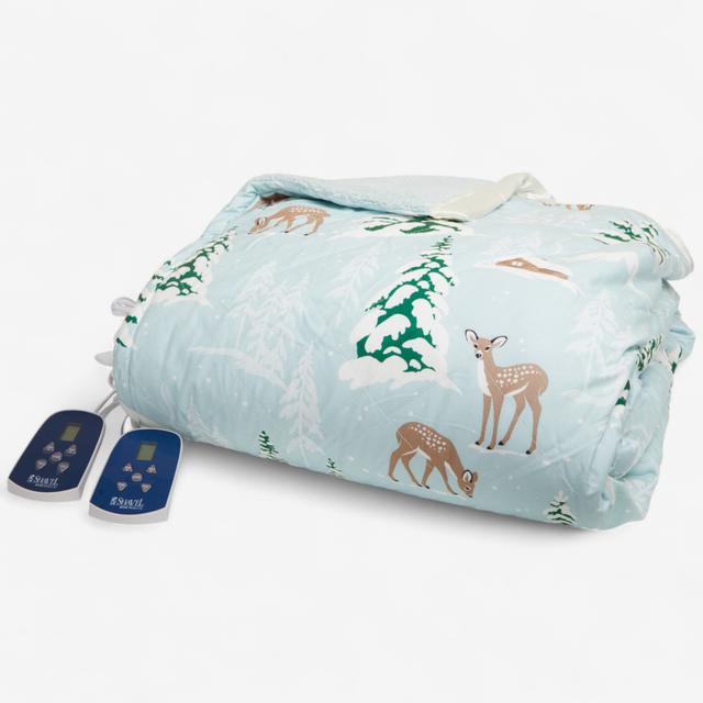 Shavel Micro Flannel and Sherpa Electric Blanket | Style: Winter Wonderld | Size: FULL | by TSC