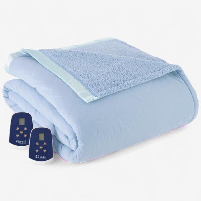 Shavel Micro Flannel and Sherpa Electric Blanket | Style: Wedgewood | Size: FULL | by TSC