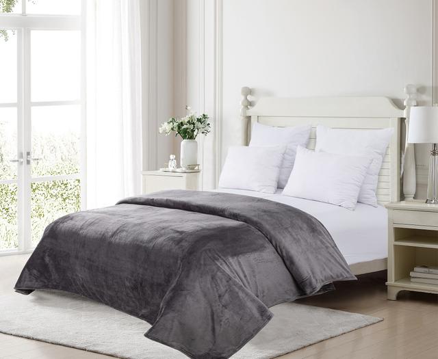 Claro Living Home Claro Living Plush Flannel Blanket | Style: Grey | Size: TWIN | by TSC