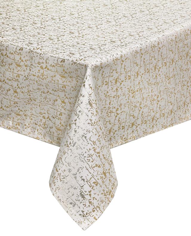 Mera Linens Abstract Gold Tablecloth | Size: 57"X84" | by TSC