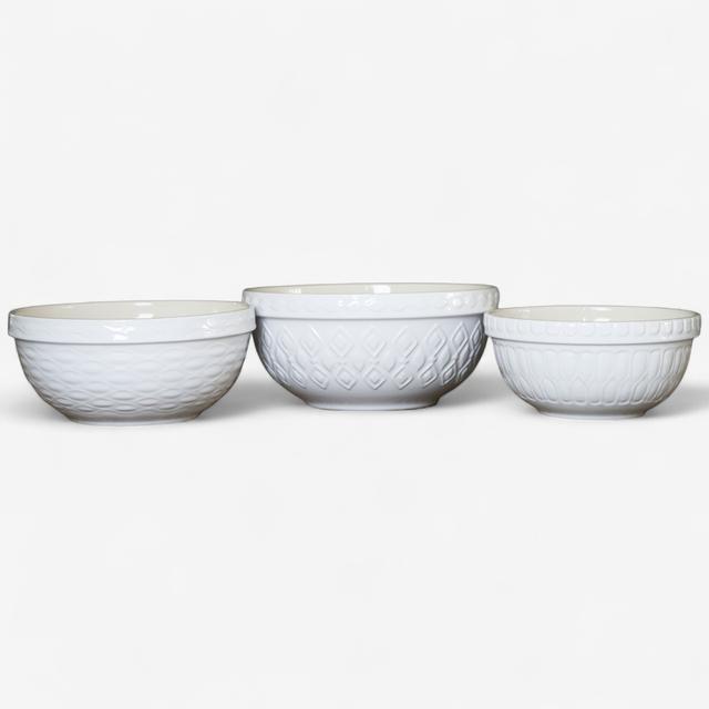 Curtis Stone Decorative Mixing Bowls (set of 3) | Style: White | by TSC