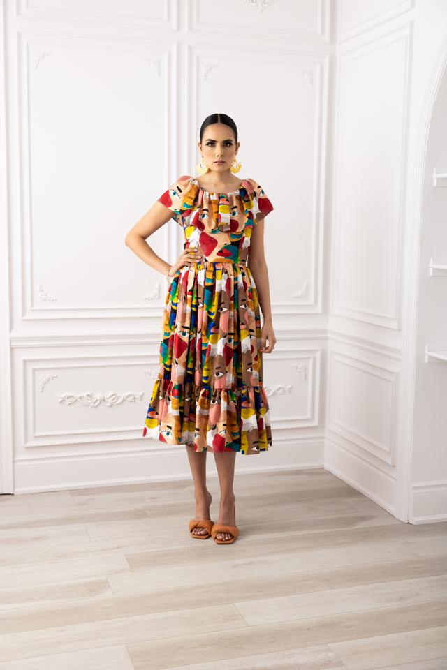 Kaela Kay Faces Off The Shoulder Ruffle Dress | Size: 4 | by TSC