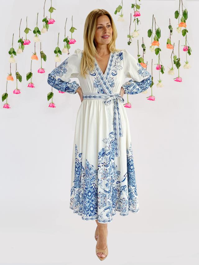 Katherine Karambelas Cyra Paisley Dress | Style: Blue | Size: Large | by TSC