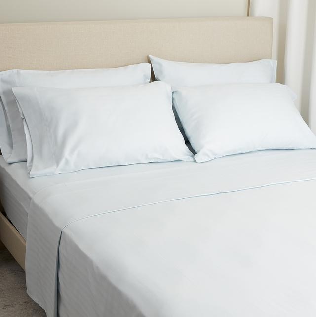 Home Suite Luxury 500 Thread Count Egyptian Cotton Herringbone 6-Piece Sheet Set | Style: Blue | Size: TWIN | by TSC