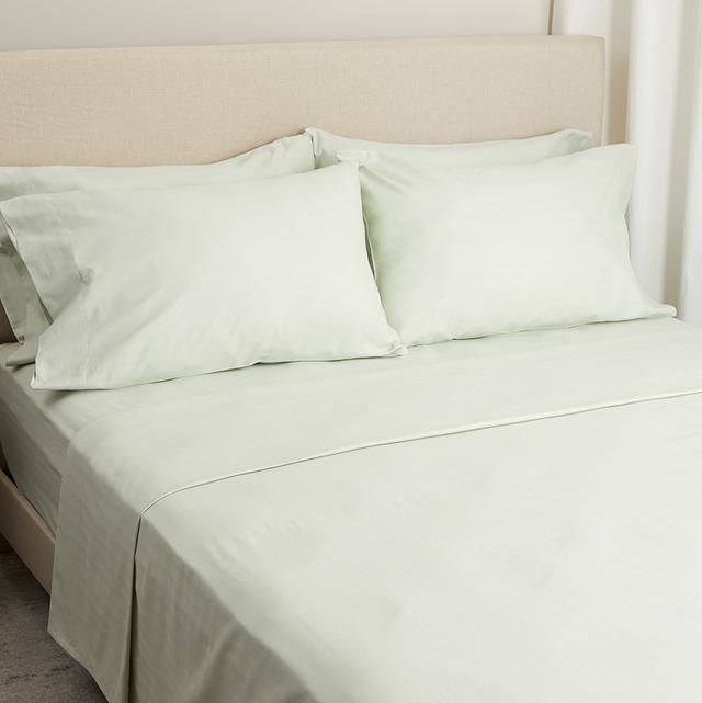 Home Suite Luxury 500 Thread Count Egyptian Cotton Herringbone 6-Piece Sheet Set | Style: Sage | Size: CALIFORNIA KING | by TSC