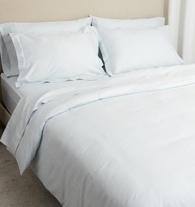 Home Suite Luxury 500 Thread Count Egyptian Cotton Herringbone 3-Piece Duvet Cover Set | Style: Blue | Size: KING | by TSC