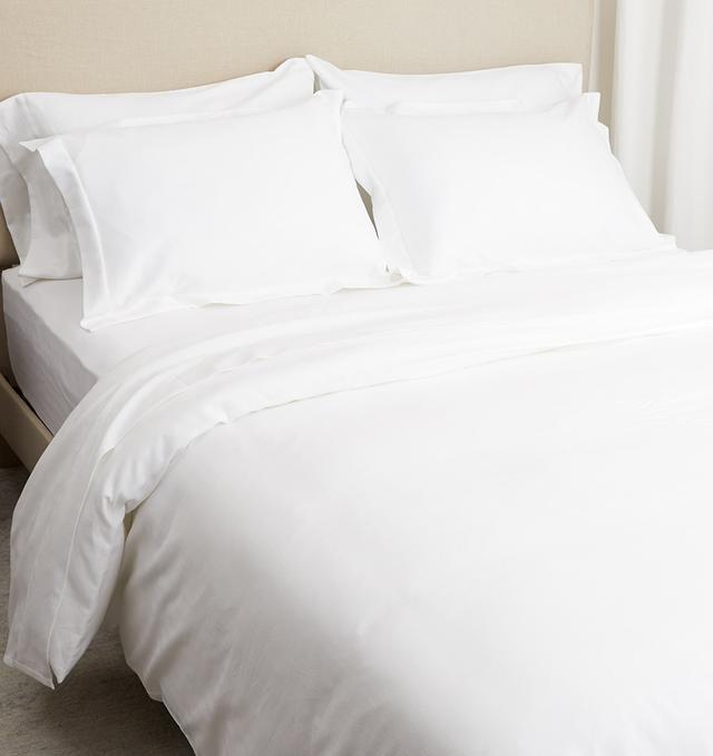 Home Suite Luxury 500 Thread Count Egyptian Cotton Herringbone 3-Piece Duvet Cover Set | Style: White | Size: DOUBLE | by TSC