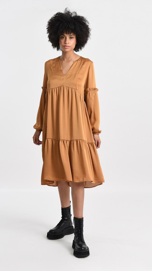 Molly Bracken V-Neck Long Sleeve Dress | Style: Ochre | Size: Medium | by TSC