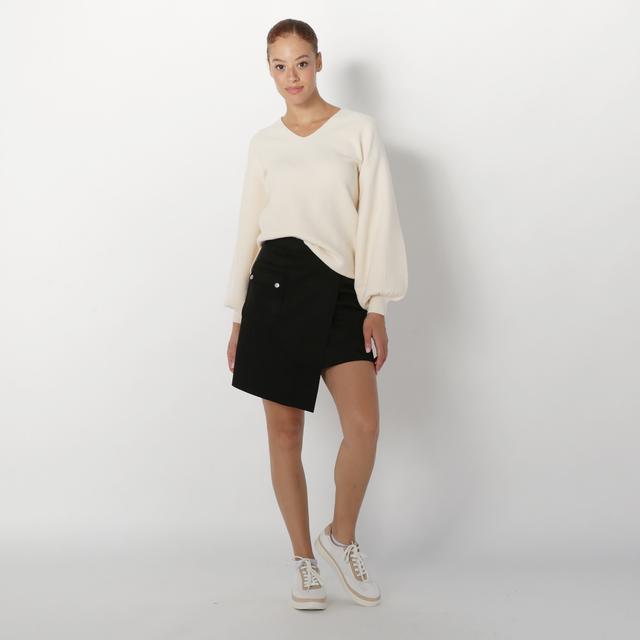 Crystal Kobe Wrap Front Mini Skirt With Cargo Pocket | Style: Black | Size: 3X | by TSC