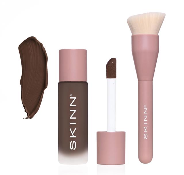 Skinn Scientific Color Foundation + Concealer With Brush | Style: 8N/Neutral Deep | by TSC