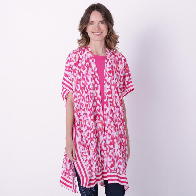 DG2 by Diane Gilman Border Print Topper | Style: Fuchsia Animal | Size: XS/Small | by TSC