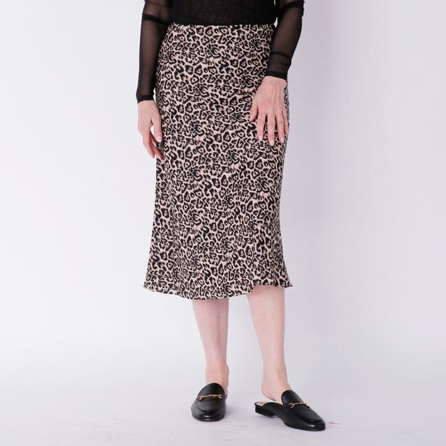 Crystal Kobe Stretch Satin Skirt | Style: Cheetah Print | Size: XS | by TSC