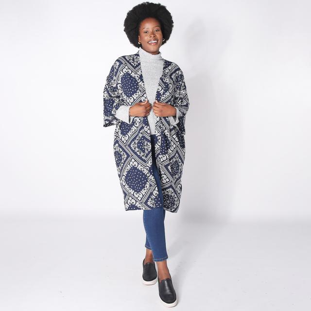 Shannon Passero Printed Kimono | Style: Navy Print | Size: Large/XL | by TSC