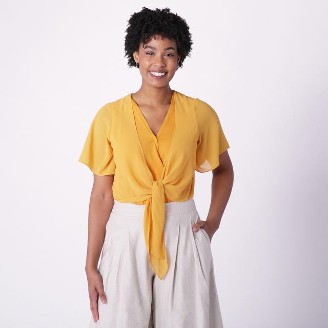 Everyday Jones Tie Front Bodysuit | Style: Sunkissed | Size: 2X | by TSC