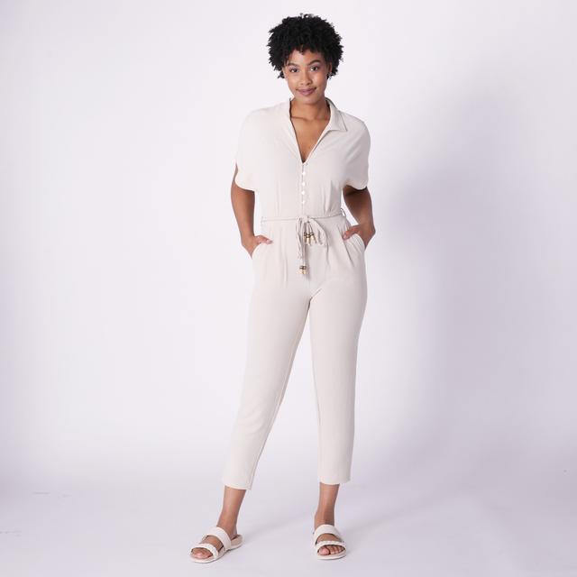 Everyday Jones Drapery Linen Textured Jumpsuit | Style: Flax | Size: 3X | by TSC