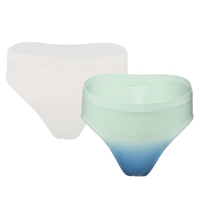 Rhonda Shear Shapewear Shear Two-Pack Ombre Ahh Brief | Style: Green Ombre/Wht | Size: Small | by TSC