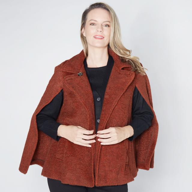 Guillaume Boucle Cape Jacket | Style: Rust | Size: Medium | by TSC