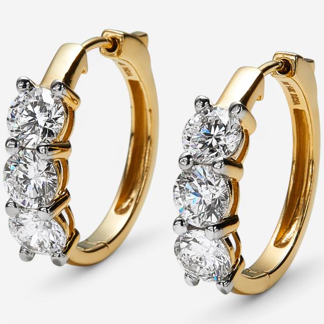 EVERA Diamonds 14K Gold Diamond Hoop Earrings | Style: Ygl/2.50Ctw | by TSC