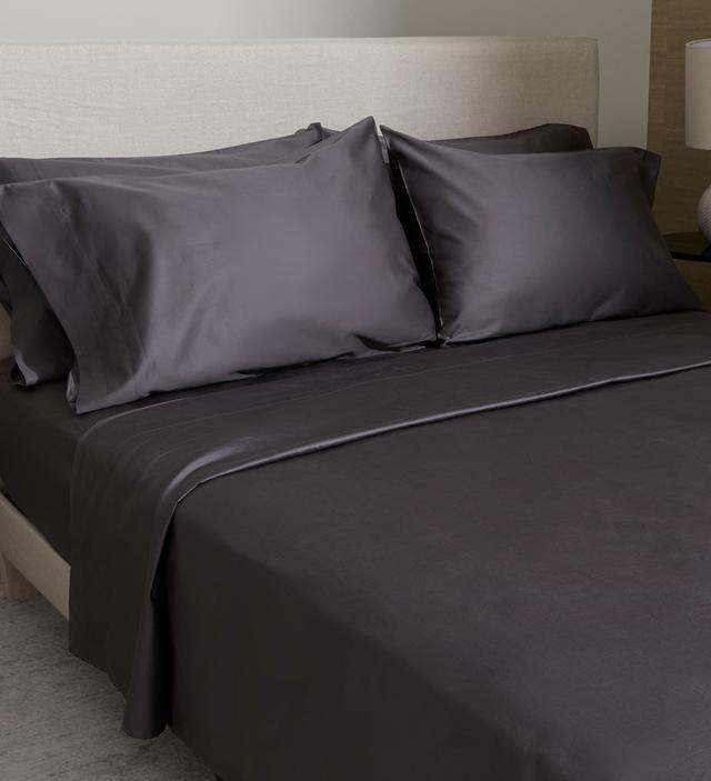 Home Suite Exact Fit 550TC Egyptian Cotton 6-Piece Sheet Set | Style: Charcoal | Size: CALIFORNIA KING | by TSC