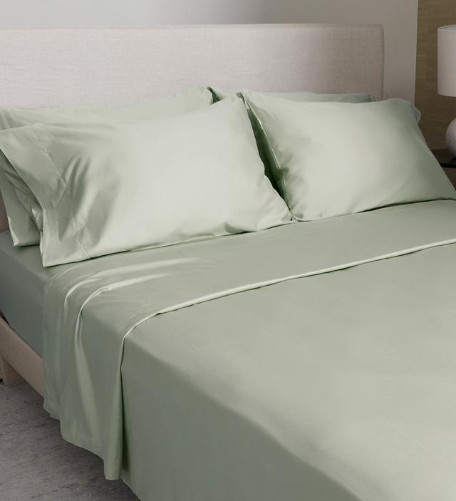 Home Suite Exact Fit 550TC Egyptian Cotton 6-Piece Sheet Set | Style: Sage | Size: TWIN | by TSC
