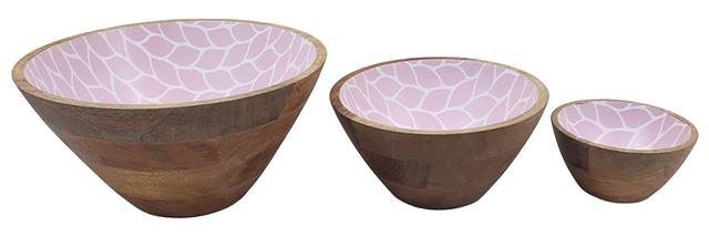 temp-tations Wooden Bowl (set of 3) | Style: Carvedwillowros | by TSC